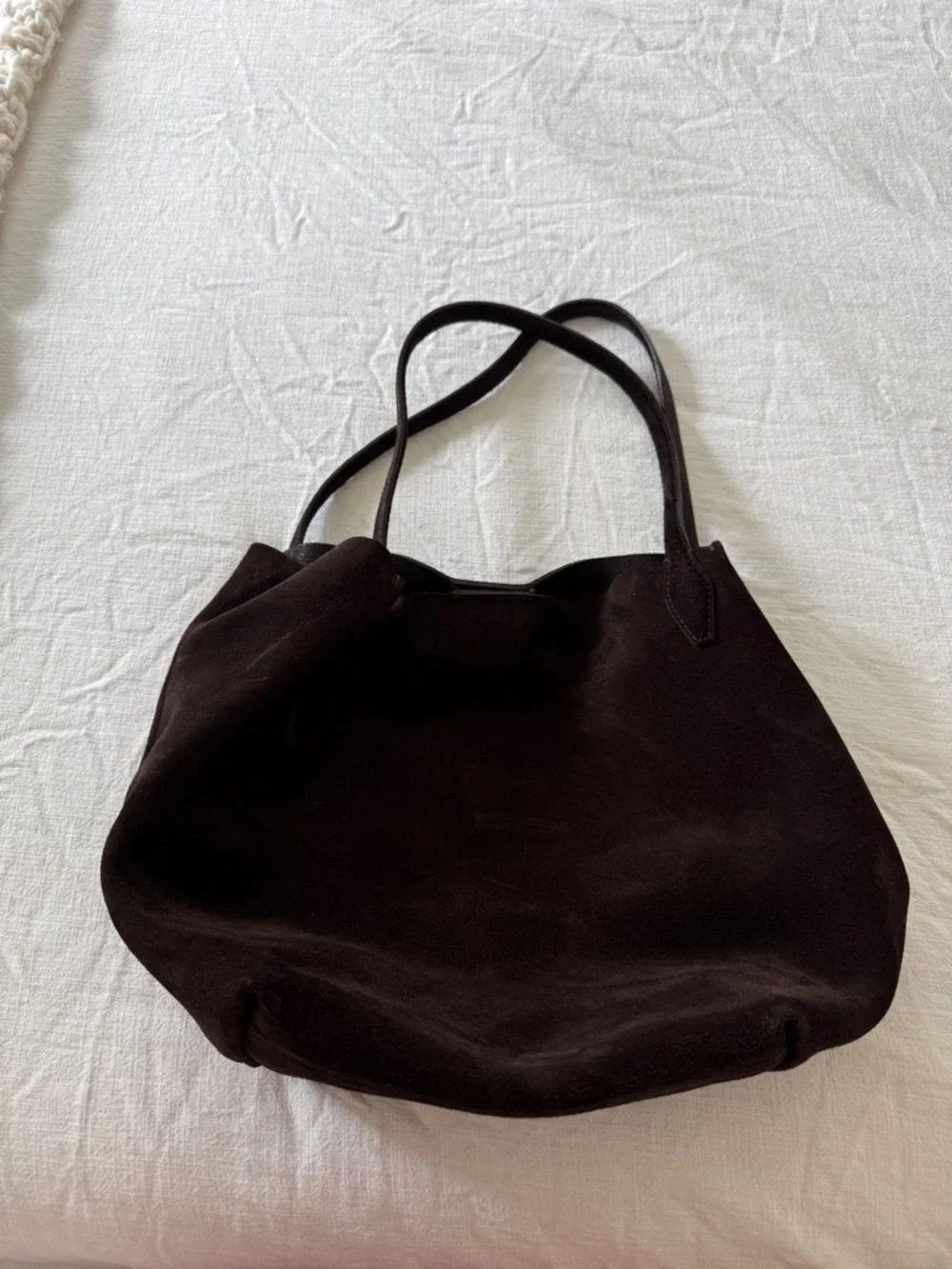 Madewell The Shoppers Tote Classic Brown Suede Tote Bag - Picture 4 of 6